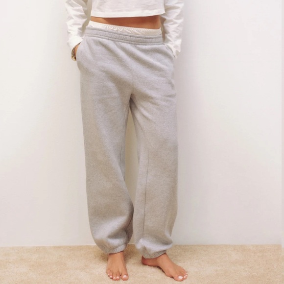 Reformation Skye Boyfriend Sweatpant Heather grey size Medium - Picture 6 of 8